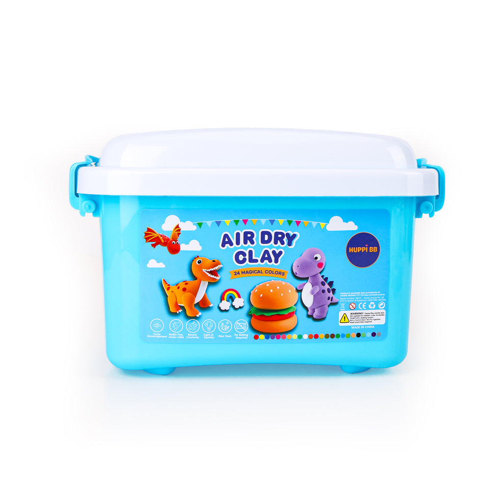Air Dry Clay Kit for Kids – Rich and Bright Colours, Ultra-Light & Non-Sticky Modelling Clay Set with Tools & Tutorial – Safe, Non-Toxic Craft Kit for Creative DIY Sculpting & School Projects. Educational and Screen Free Toys