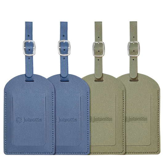 jetsetta 4 Pack Travel Luggage Tags Stylish Color Durable ID Tags Privacy Protection Swift Identification of Luggage Suitcase Bag