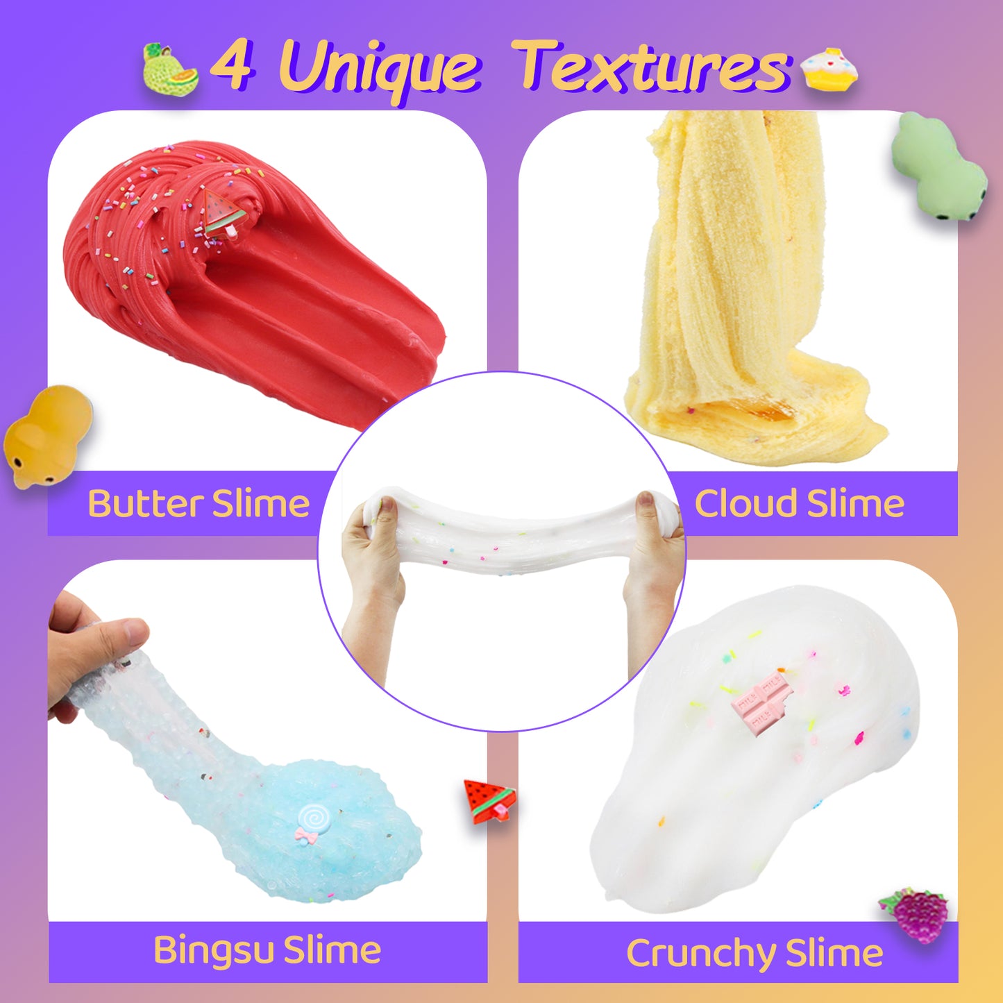 HUPPI BB® Gift Box 10 Pack Scented Mixed Slime Kit Butter, Cloud, Bingu Slime,Fidget Toy Kids Party Birthday Gifts