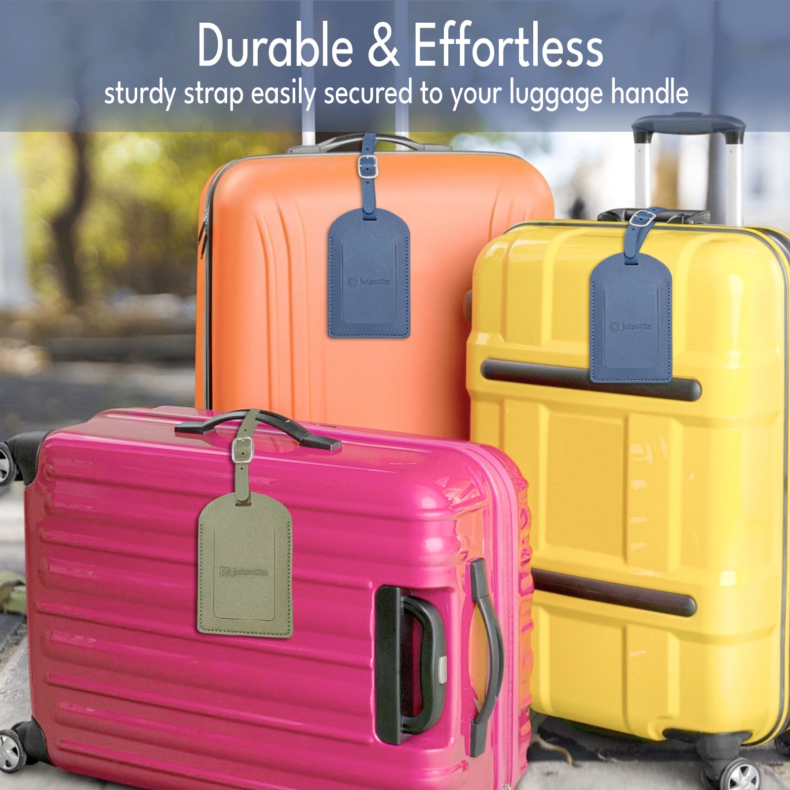 jetsetta 4 Pack Travel Luggage Tags Stylish Color Durable ID Tags Privacy Protection Swift Identification of Luggage Suitcase Bag