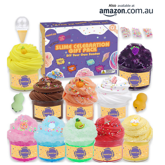 HUPPI BB® Gift Box 10 Pack Scented Mixed Slime Kit Butter, Cloud, Bingu Slime,Fidget Toy Kids Party Birthday Gifts